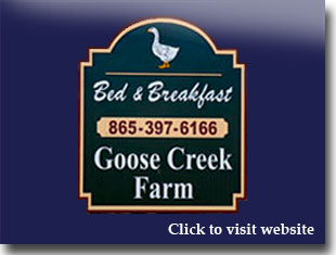 Link to website for Goose Creek farm bed and breakfast