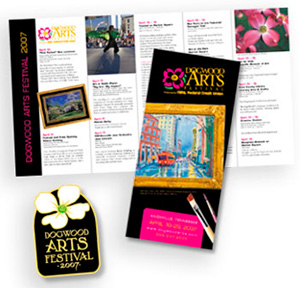 pins and brochures for Dogwood Arts Festival